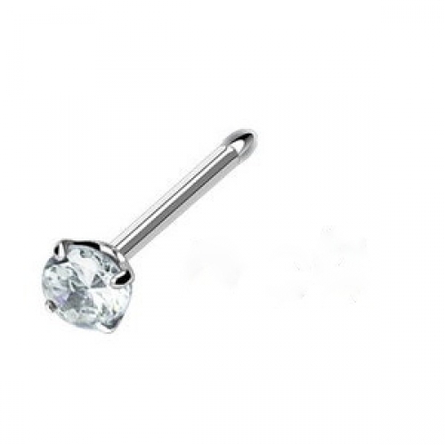 Prong Set Clear Gem Nose Studs