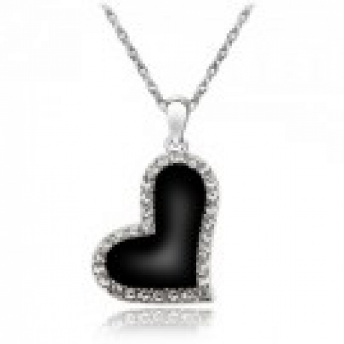 Diamond Peach Heart Shape Pendant Necklace