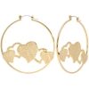 Gold Tone Heart Hoop Earrings