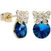 12mm Blue Gem Butterfly Stud Earrings