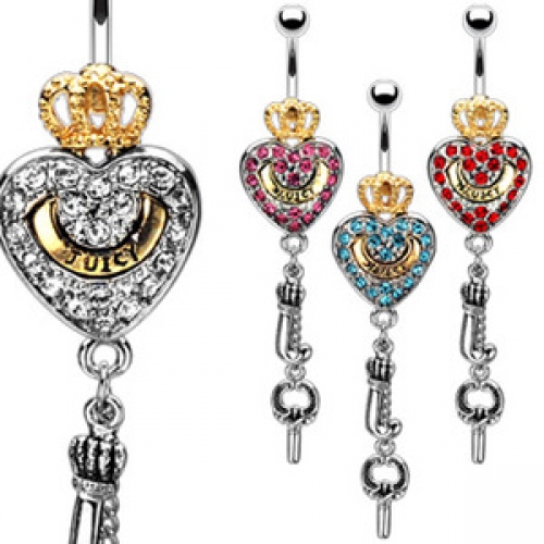 	 Juicy Heart Dangle Belly Ring