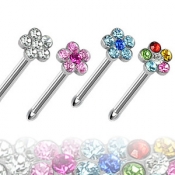 	 Flower Gem Nose Studs